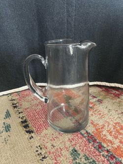 Clear Glass Pitcher with Handle