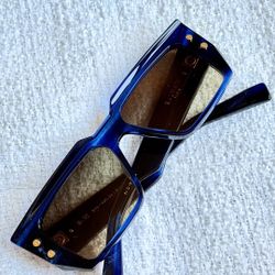 Balmain B-VI Gold & Blue – Architectural Luxury Eyewear