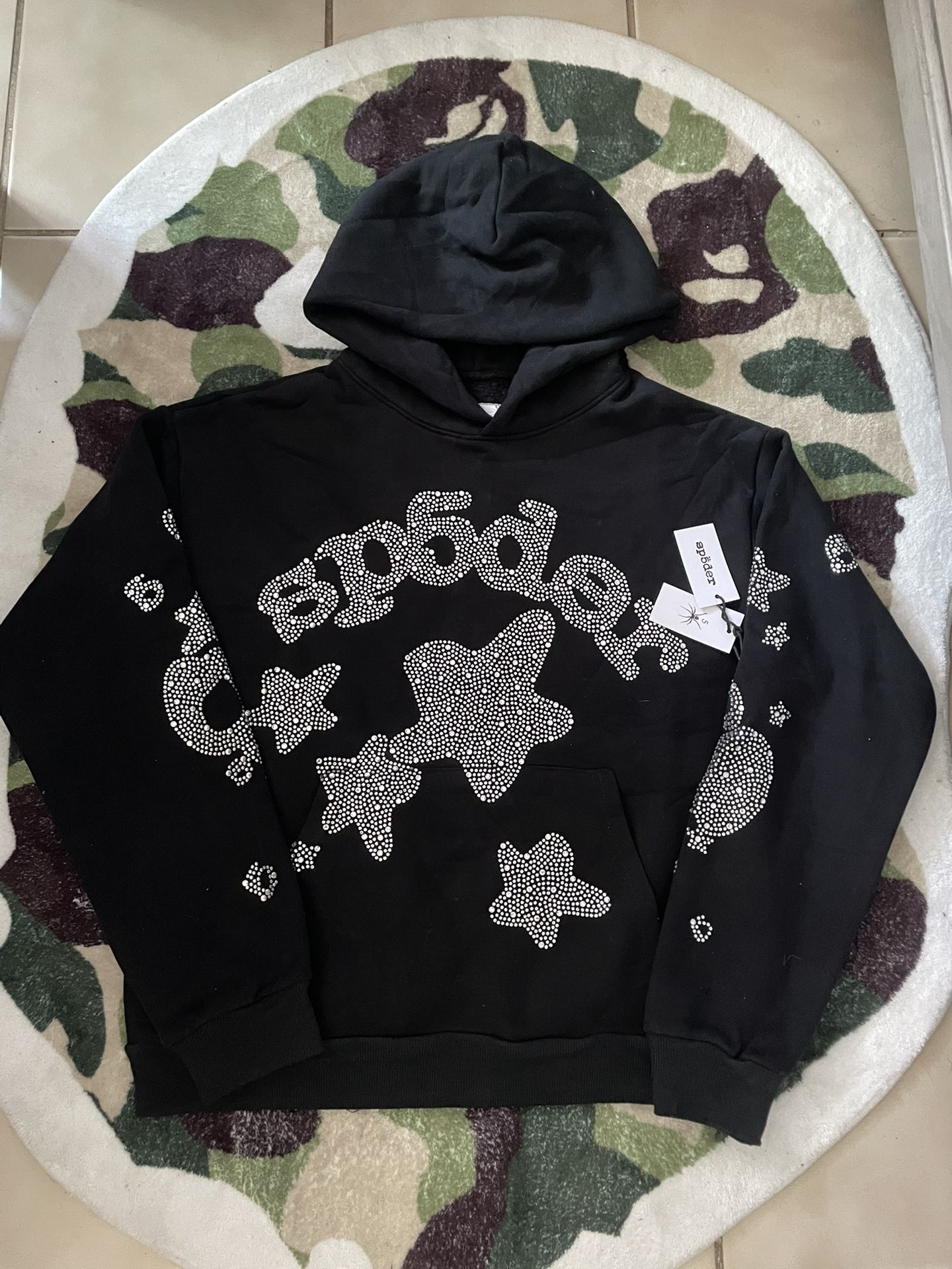 Sp5der Star Rhinestone Hoodie