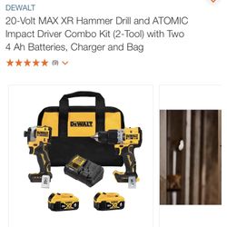 Dewalt 20v XR Hammer Drill & Atomic  Impact Driver Cordless 