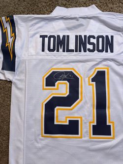 San Diego Chargers Ladanian Tomlinson Reebok Autograph Jersey Silver Ink