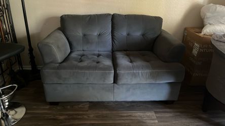 Gray loveseat