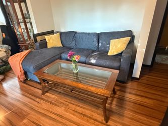 Wood and Glass Coffee Table