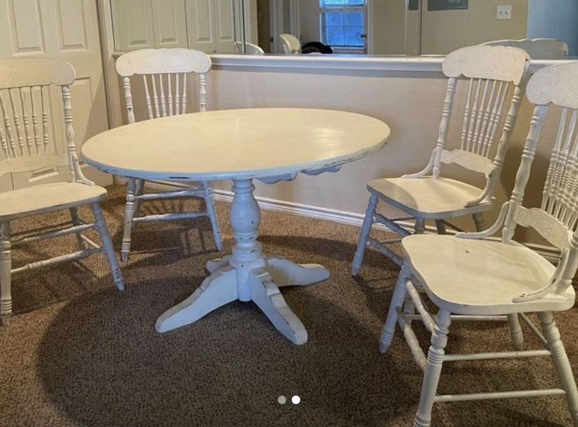 6 Piece Farmhouse Natural Dining Table Set, 43 OFF