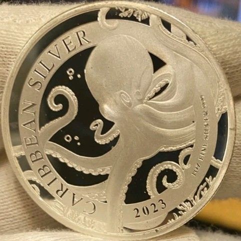 2023 .999 Silver Caribbean (Barbados) Octopus Series