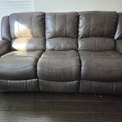 Leather Couch/ Sofa With Recliners