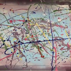 Abstract Painting Titled “Wonka” By Local Artist C. De Janeiro 