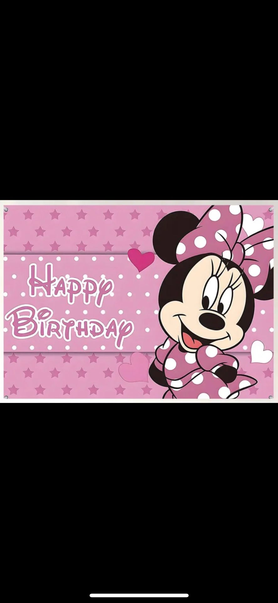 Minnie Mouse Birthday Backdrop 5ft x 7ft