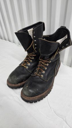 Red Wing Shoes 699 Black Leather Work Boots Men's 10 D NFPA 1977