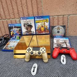 All Gold 500GB PS4 Playstation 4 With 1 Controller $180! Or with 1 Game is $200! Or Combo all $280!... like new