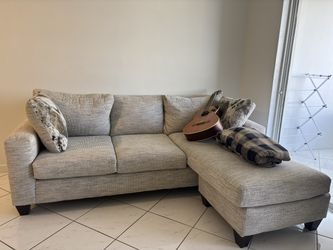 Gray Fabric Sectional Sofa with Chaise