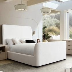 EVE Diamond Sofa Platform Bed Frame ! Gorgeous! Ivory ! New In Factory Boxes ! 