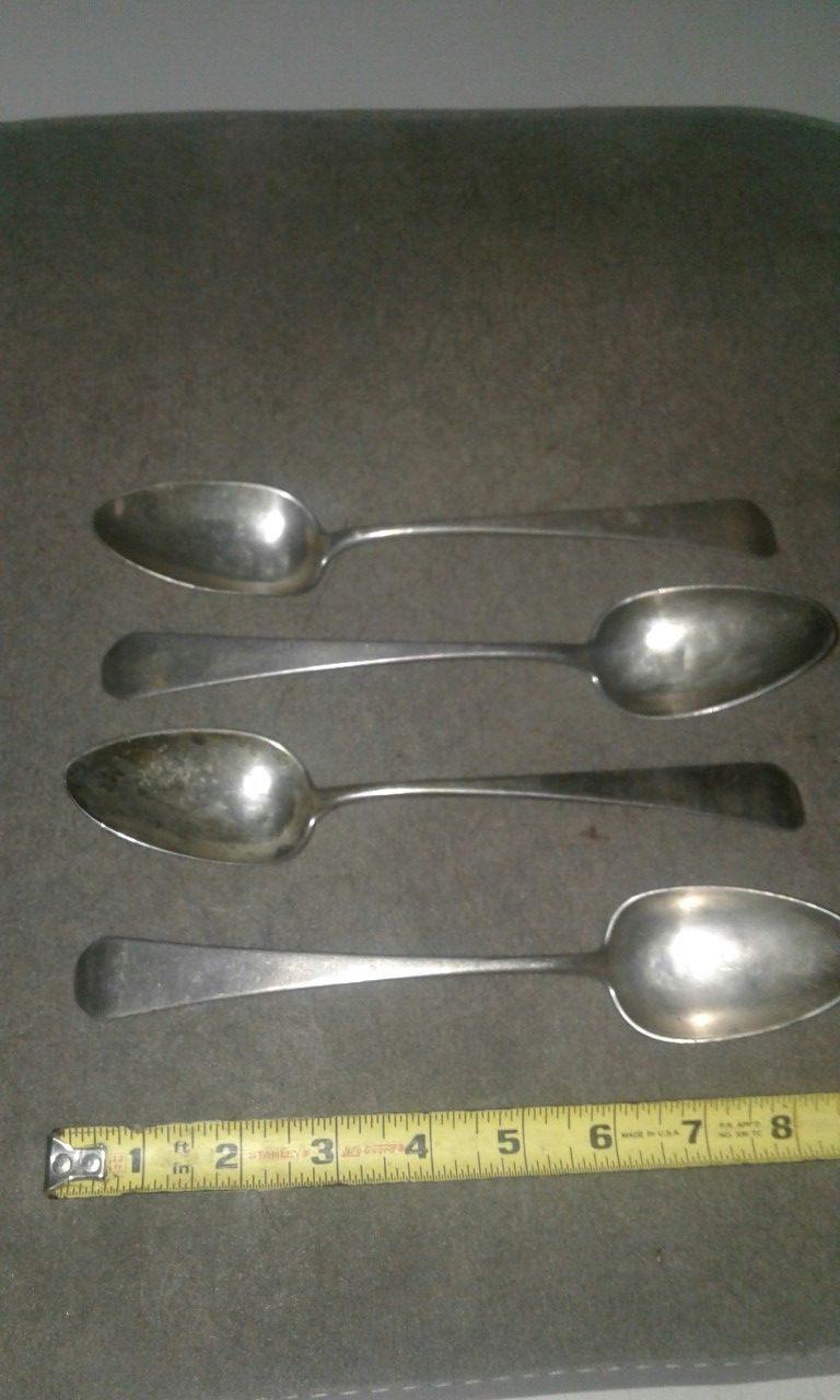 Four Antique Table Spoons. Very Heavy.