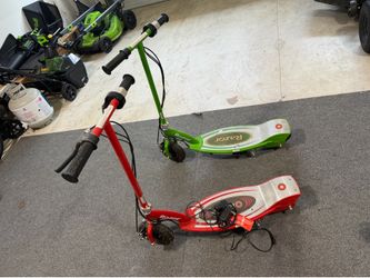 : Two Razor Electric Scooters (Red & Green)