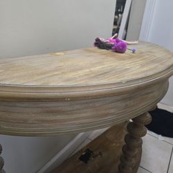 Wood Console Table – Needs Sanding/Refinishing – Excellent Condition Otherwise