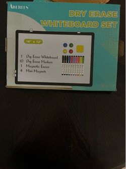 Aberlls Dry Erase white board. Magnetic set 16x12