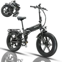 28mph Paselec PX6 Fat Tire Electric Bike 20 inch*4.0 inch Foldable Bicycle with 48V 750W 12Ah 30 MPH Dirt Bike for Adults