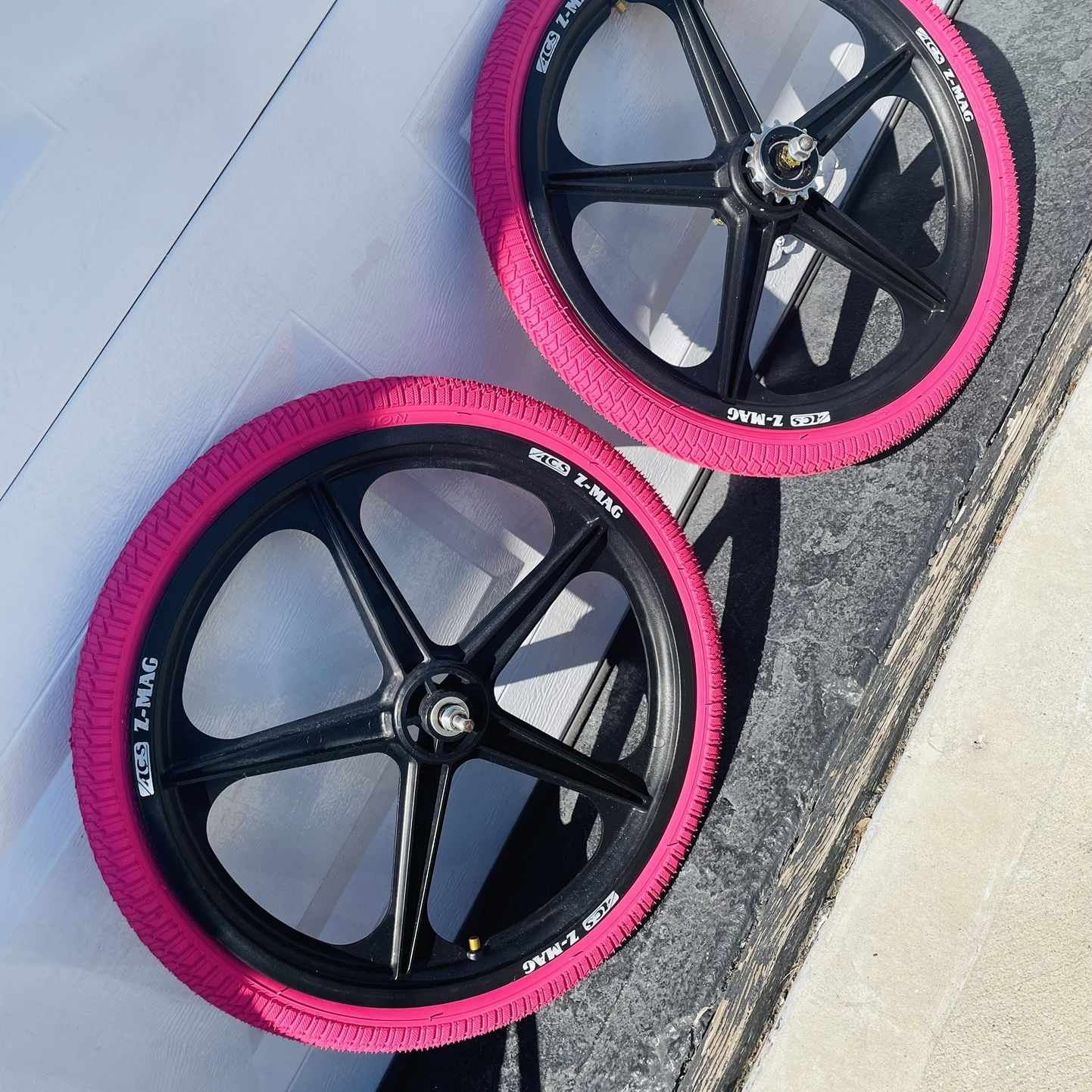 ACS Z-Mag 20インチ 5バトンホイール 前後セット BMX Amazon.com : ACS Mag 5-Spoke Rear Wheel, Black : Bike Wheels
