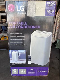 LG 10,000 BTU Portable Air Conditioner w/ Remote – Cools 300 Sq. Ft.