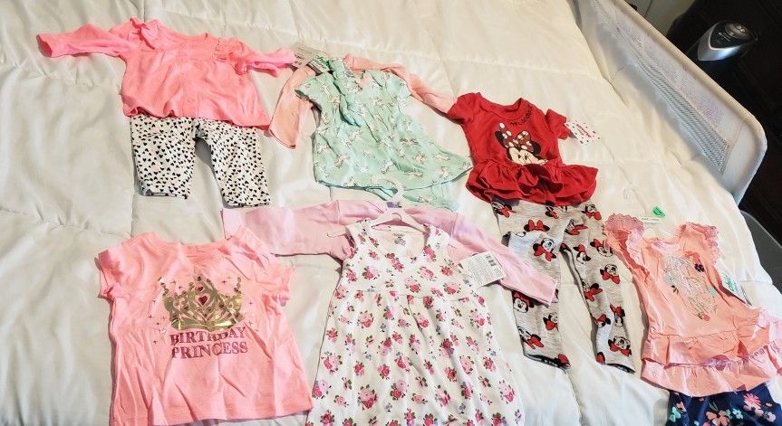 Baby Girl Clothing, 0 To 18 Months, Bright New