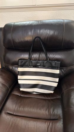 Large coach black-and-white tote bag