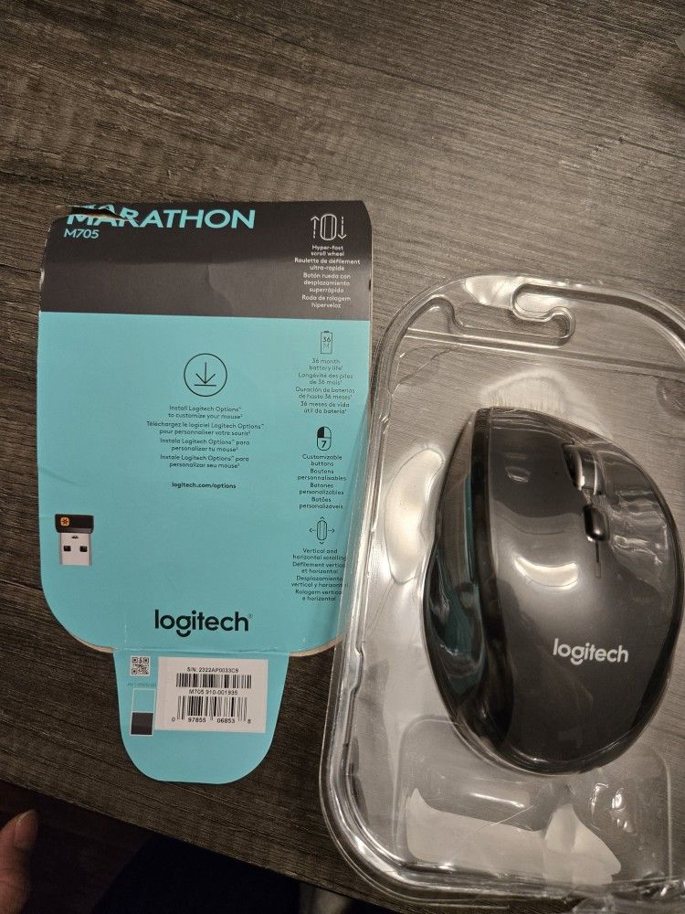 Logitech M705 Marathon Wireless Laser Mouse Gray/Black with Unifying Receiver