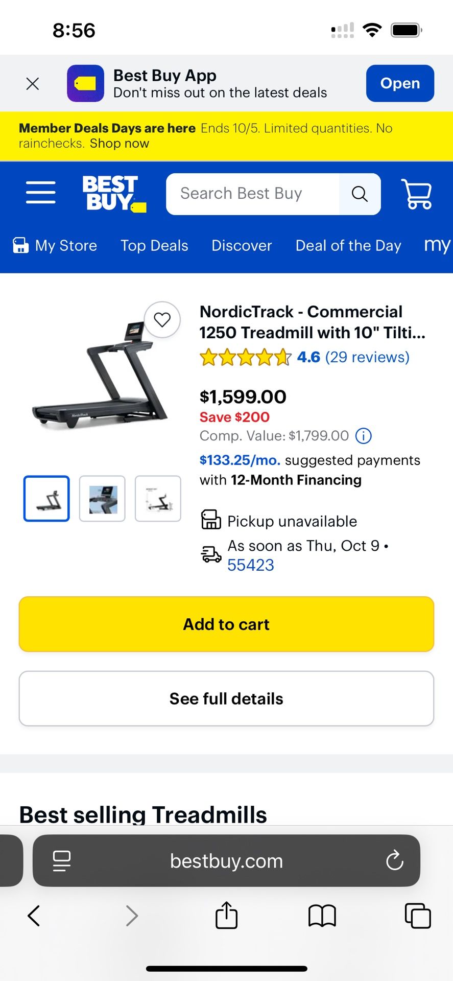 NordicTrack- Commercial 1250 Treadmill