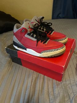 Air Jordan 3 Retro Red Cement Sneakers