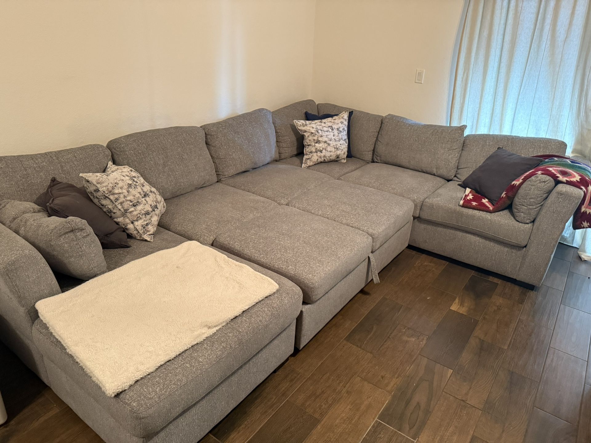 MOVING SALE: Gray Sleeper Sectional Sofa