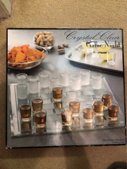 🥃 Shot Glass Checkers Drinking Game Set – Glass Board