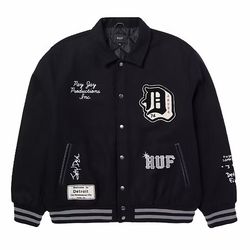 HUF J Dilla Varsity Jacket Black
