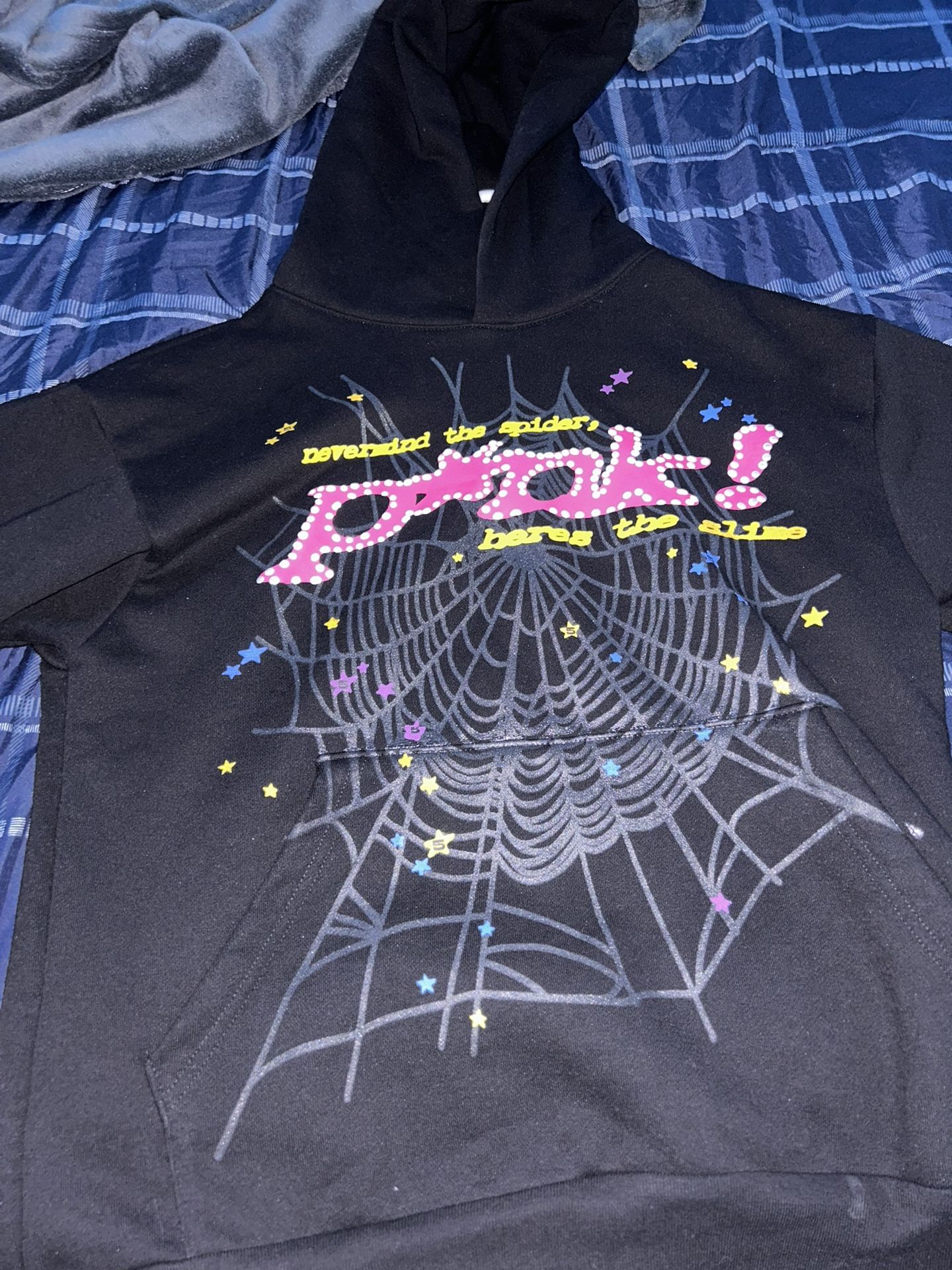 Spider worldwide Pink! black hoodie