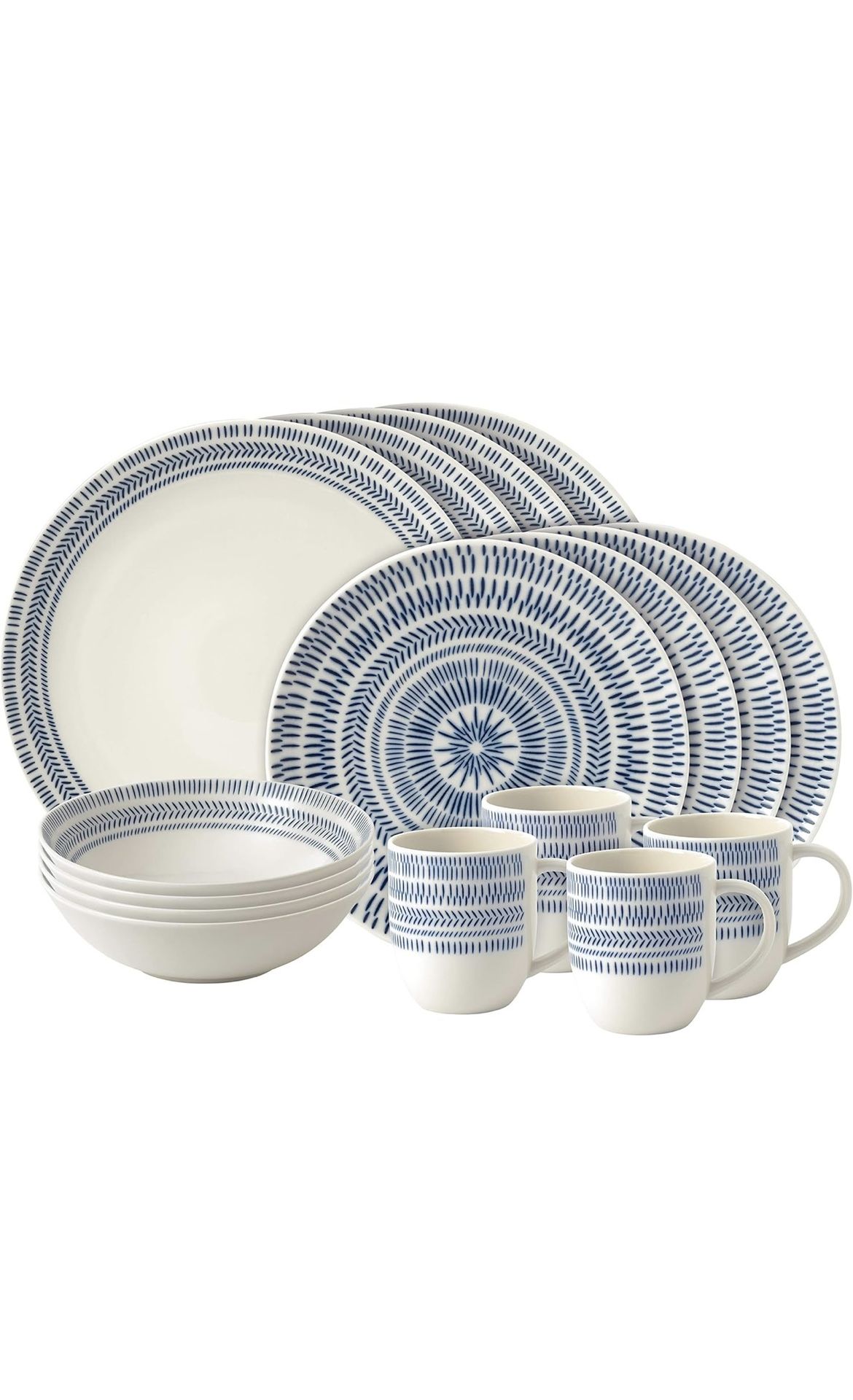 Tableware Set: Royal Doulton Ellen Degeneres Chevron Dark Blue