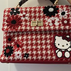 Hello Kitty Red Gingham Purse 