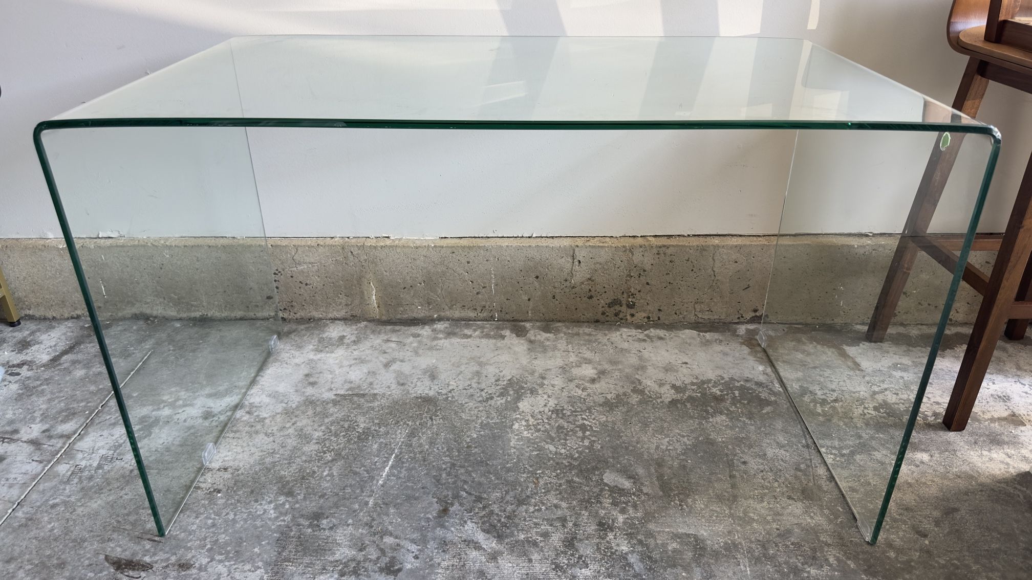 Large Solid Glass Desk