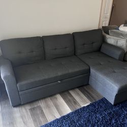 80 In. Grey Couch | Mostly Great Condition | Broken Extender