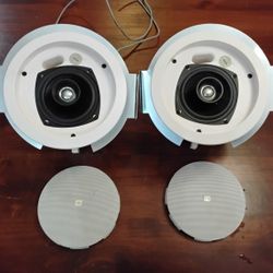 (2) JBL Model Control 24CT In Ceiling Speakers  Home Theater Surround Sound Intercom 
