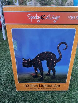 Spooky Village 32 Inch Lighted Cat