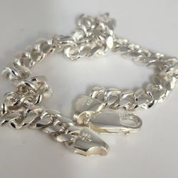 925 sterling silver Miami Cuban chain Bracelet 8"