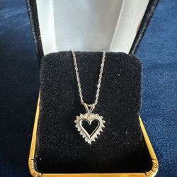 Diamond Heart With 14k Gold Chain 