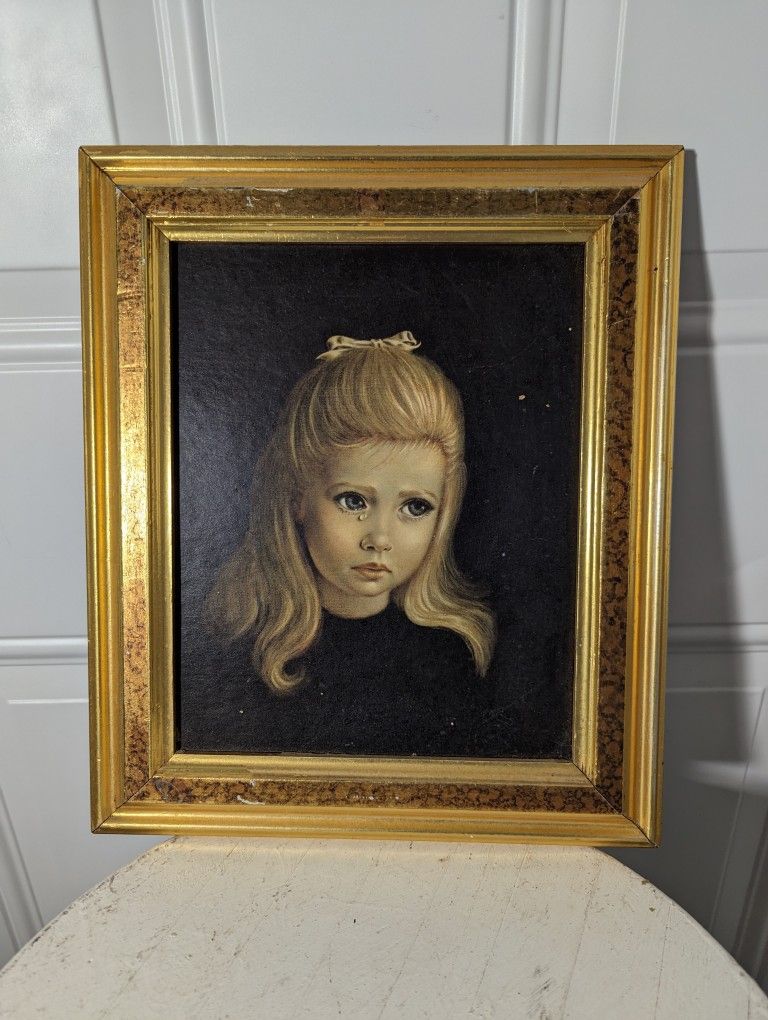 1960s Irene Spencer “Teardrop” “Lost Locket” crying girl Framed Print