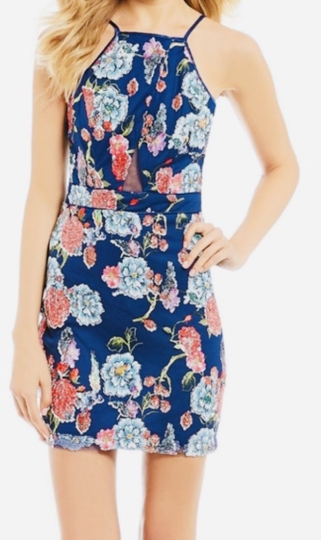 TEEZE ME, Floral Sequin Dress, Size 7