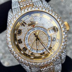 VVS-1 NATURAL DIAMOND BUSTDOWN 42MM ROLEX SKY-DWELLER BOX N CARD $38,500