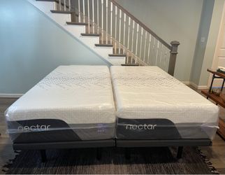 Nectar Hybrid Split King Mattresses & Adjustable Bed Frame Set