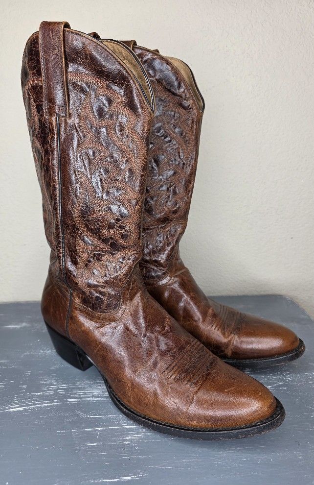Moonshine Spirit Western Leather Embroidered Cowboy Boot Brown Mens Size 10.5 D