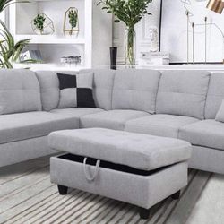 Brand New 2pc Sectional With FREE Ottoman Ready For Delivery 🚚 