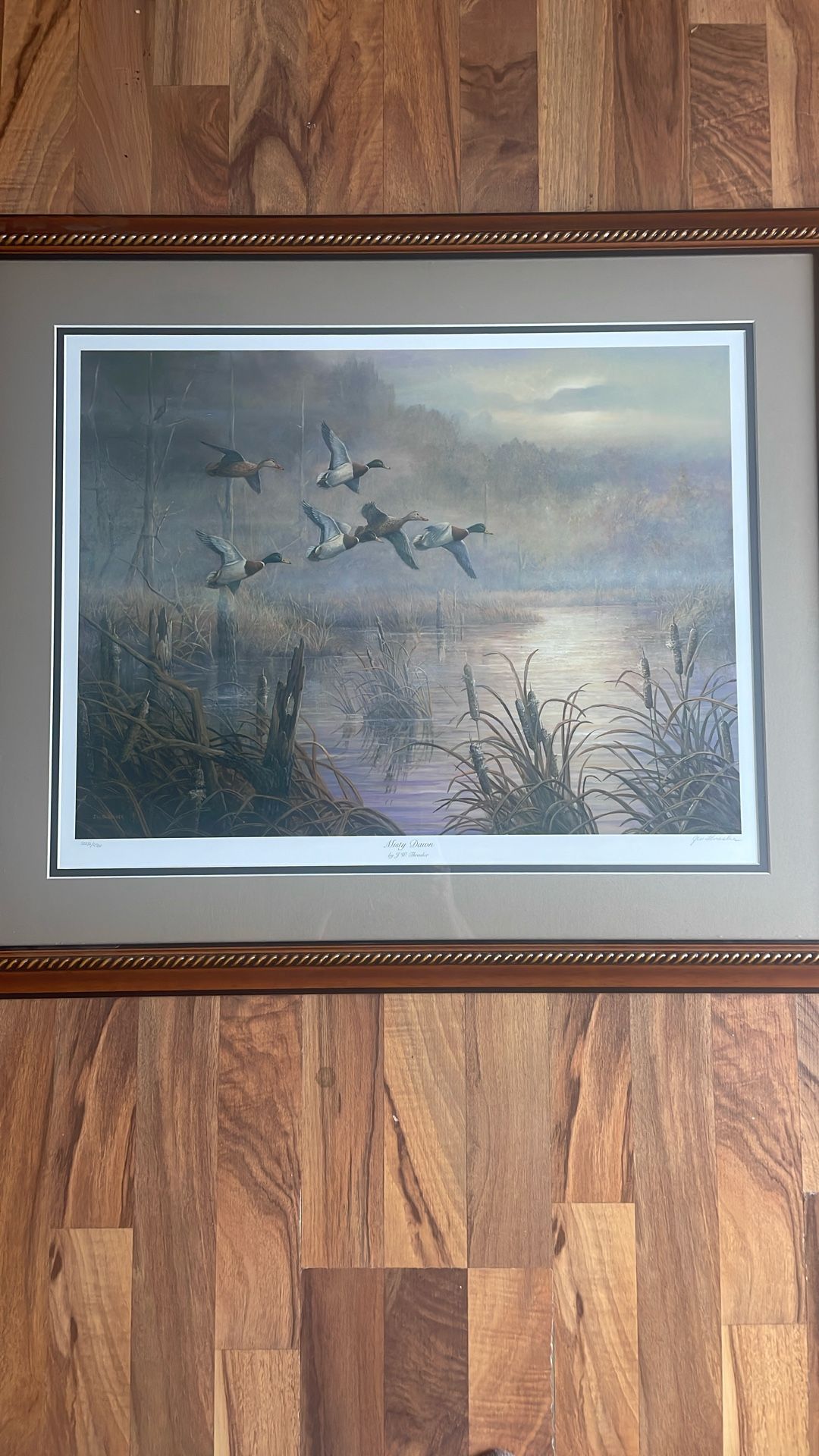 Very Rare Ducks Unlimited Print Misty Dawn By J .W Thrasher Numbered And Signed 50,00 Obo