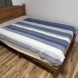 full real wood bed frame-$10