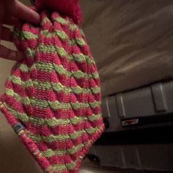 North Face Hat, Pink & Green, For 4-6 Yr Olds. 