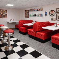 Restaurant booths - Man Cave Basement Remodel Seating! 